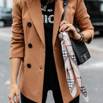 Double-Breasted Button Blazer