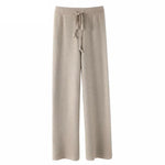 Autumn and Winter New High-Waisted Loose Wool Knitted Wide-Leg Trousers for Women to Wear Straight Leg Wide-Leg Moped Trousers