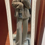 Autumn and Winter New High-Waisted Loose Wool Knitted Wide-Leg Trousers for Women to Wear Straight Leg Wide-Leg Moped Trousers