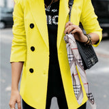 Double-Breasted Button Blazer