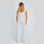 Fashion Elegant Long Sleeveless Jumpsuit Summer V-Neck Casual Wide Leg Long Overalls Clothing for Women