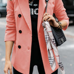 Double-Breasted Button Blazer