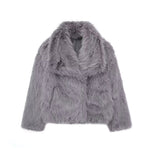 Winter Plush Coat Fashion Warm Thicken Fluffy Lapel Jacket Outwear Casual Long Sleeve Tops Womens Clothing