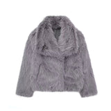 Winter Plush Coat Fashion Warm Thicken Fluffy Lapel Jacket Outwear Casual Long Sleeve Tops Womens Clothing