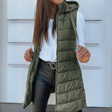 Ravielle | Voľný dlhý vest s kapucňou