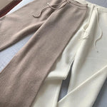 Autumn and Winter New High-Waisted Loose Wool Knitted Wide-Leg Trousers for Women to Wear Straight Leg Wide-Leg Moped Trousers