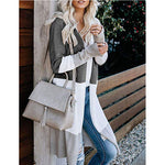 Women'S Rainbow Contrast Striped Coat Knit Cardigan Cardigan