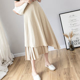 New Hepburn Style High Waist Large Swing Umbrella Skirt