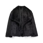 Winter Plush Coat Fashion Warm Thicken Fluffy Lapel Jacket Outwear Casual Long Sleeve Tops Womens Clothing