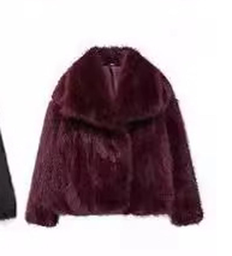 Winter Plush Coat Fashion Warm Thicken Fluffy Lapel Jacket Outwear Casual Long Sleeve Tops Womens Clothing