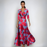 Hailey | Elegantné zavinovacie maxi šaty s kvetinovým vzorom