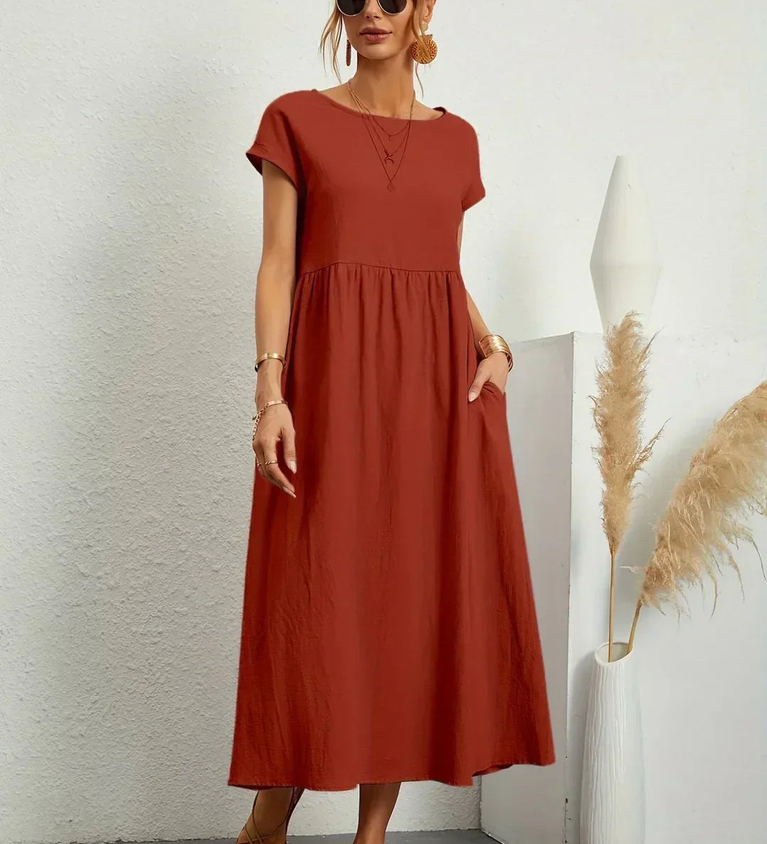 Gabrielle™ - Midi šaty s plynulým strihom a nadčasovou eleganciou