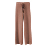 Autumn and Winter New High-Waisted Loose Wool Knitted Wide-Leg Trousers for Women to Wear Straight Leg Wide-Leg Moped Trousers
