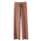 Autumn and Winter New High-Waisted Loose Wool Knitted Wide-Leg Trousers for Women to Wear Straight Leg Wide-Leg Moped Trousers