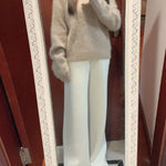 Autumn and Winter New High-Waisted Loose Wool Knitted Wide-Leg Trousers for Women to Wear Straight Leg Wide-Leg Moped Trousers