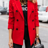 Double-Breasted Button Blazer