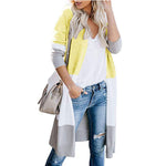 Women'S Rainbow Contrast Striped Coat Knit Cardigan Cardigan