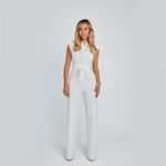 Fashion Elegant Long Sleeveless Jumpsuit Summer V-Neck Casual Wide Leg Long Overalls Clothing for Women