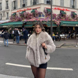 Winter Plush Coat Fashion Warm Thicken Fluffy Lapel Jacket Outwear Casual Long Sleeve Tops Womens Clothing