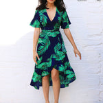 Deep V Neck Women Summer Long Dress